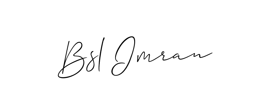 Also You can easily find your signature by using the search form. We will create Bsl Imran name handwritten signature images for you free of cost using Allison_Script sign style. Bsl Imran signature style 2 images and pictures png