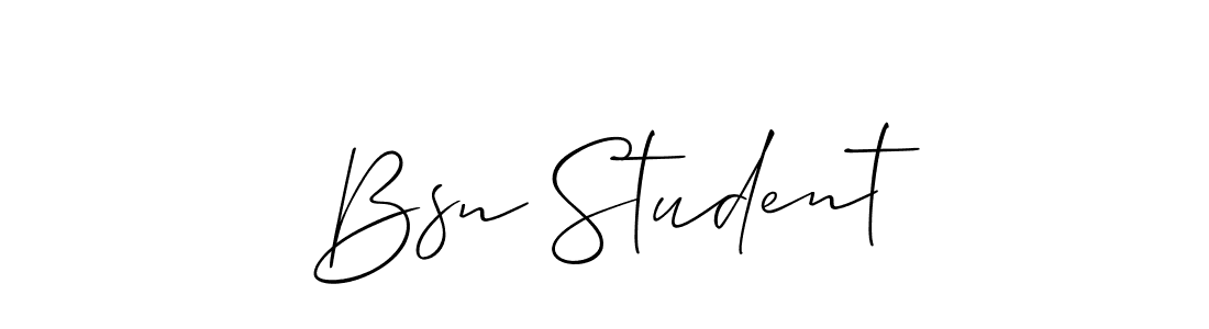 How to make Bsn Student signature? Allison_Script is a professional autograph style. Create handwritten signature for Bsn Student name. Bsn Student signature style 2 images and pictures png