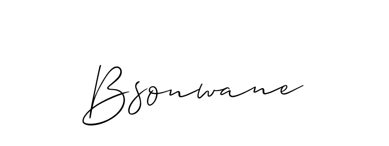 It looks lik you need a new signature style for name Bsonwane. Design unique handwritten (Allison_Script) signature with our free signature maker in just a few clicks. Bsonwane signature style 2 images and pictures png