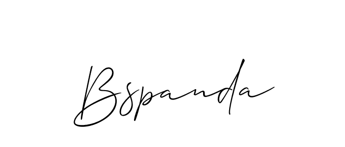 It looks lik you need a new signature style for name Bspanda. Design unique handwritten (Allison_Script) signature with our free signature maker in just a few clicks. Bspanda signature style 2 images and pictures png
