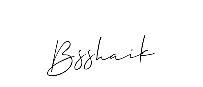 Make a beautiful signature design for name Bsshaik. With this signature (Allison_Script) style, you can create a handwritten signature for free. Bsshaik signature style 2 images and pictures png