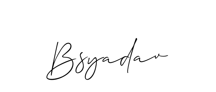 How to make Bsyadav name signature. Use Allison_Script style for creating short signs online. This is the latest handwritten sign. Bsyadav signature style 2 images and pictures png