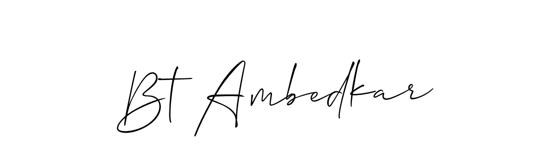 Use a signature maker to create a handwritten signature online. With this signature software, you can design (Allison_Script) your own signature for name Bt Ambedkar. Bt Ambedkar signature style 2 images and pictures png