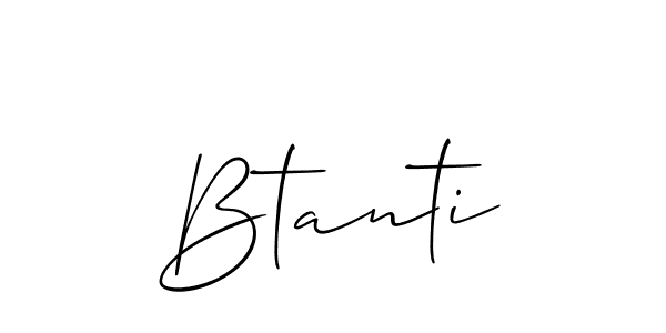 Use a signature maker to create a handwritten signature online. With this signature software, you can design (Allison_Script) your own signature for name Btanti. Btanti signature style 2 images and pictures png