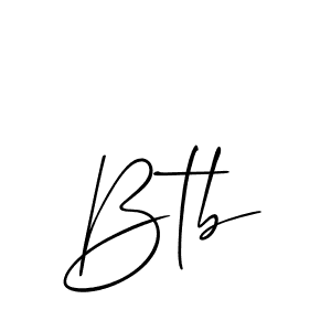 Create a beautiful signature design for name Btb. With this signature (Allison_Script) fonts, you can make a handwritten signature for free. Btb signature style 2 images and pictures png