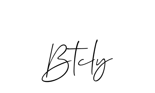 How to make Btcly signature? Allison_Script is a professional autograph style. Create handwritten signature for Btcly name. Btcly signature style 2 images and pictures png