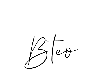 Design your own signature with our free online signature maker. With this signature software, you can create a handwritten (Allison_Script) signature for name Bteo. Bteo signature style 2 images and pictures png