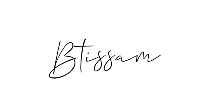 Use a signature maker to create a handwritten signature online. With this signature software, you can design (Allison_Script) your own signature for name Btissam. Btissam signature style 2 images and pictures png