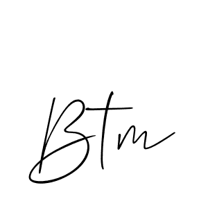 Make a beautiful signature design for name Btm. With this signature (Allison_Script) style, you can create a handwritten signature for free. Btm signature style 2 images and pictures png