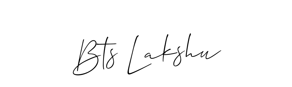 Make a beautiful signature design for name Bts Lakshu. With this signature (Allison_Script) style, you can create a handwritten signature for free. Bts Lakshu signature style 2 images and pictures png