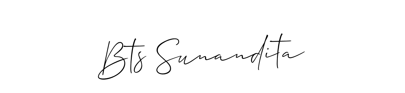 Design your own signature with our free online signature maker. With this signature software, you can create a handwritten (Allison_Script) signature for name Bts Sunandita. Bts Sunandita signature style 2 images and pictures png