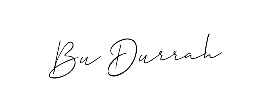 Also You can easily find your signature by using the search form. We will create Bu Durrah name handwritten signature images for you free of cost using Allison_Script sign style. Bu Durrah signature style 2 images and pictures png