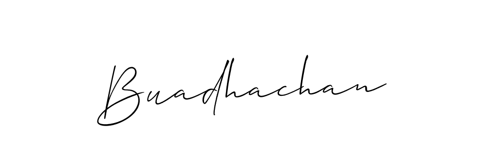 Allison_Script is a professional signature style that is perfect for those who want to add a touch of class to their signature. It is also a great choice for those who want to make their signature more unique. Get Buadhachan name to fancy signature for free. Buadhachan signature style 2 images and pictures png