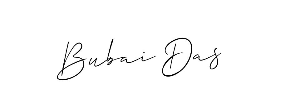 Allison_Script is a professional signature style that is perfect for those who want to add a touch of class to their signature. It is also a great choice for those who want to make their signature more unique. Get Bubai Das name to fancy signature for free. Bubai Das signature style 2 images and pictures png