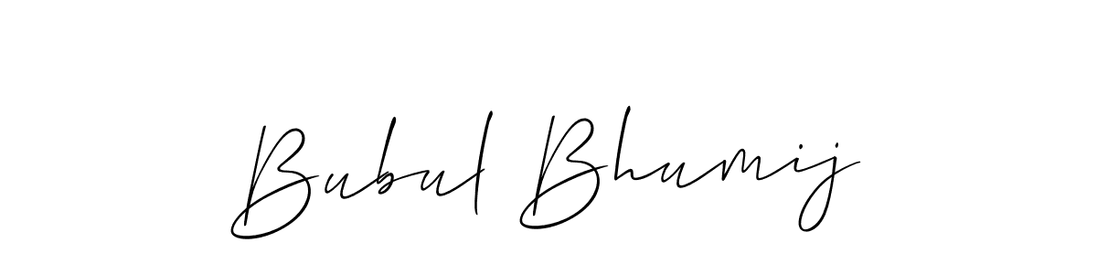 How to Draw Bubul Bhumij signature style? Allison_Script is a latest design signature styles for name Bubul Bhumij. Bubul Bhumij signature style 2 images and pictures png