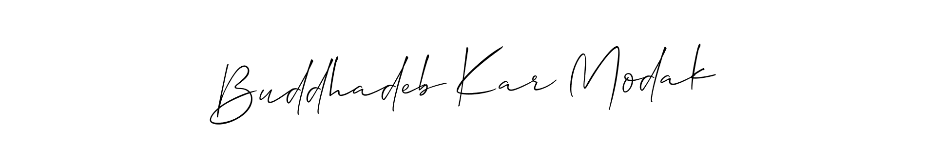 Make a beautiful signature design for name Buddhadeb Kar Modak. With this signature (Allison_Script) style, you can create a handwritten signature for free. Buddhadeb Kar Modak signature style 2 images and pictures png