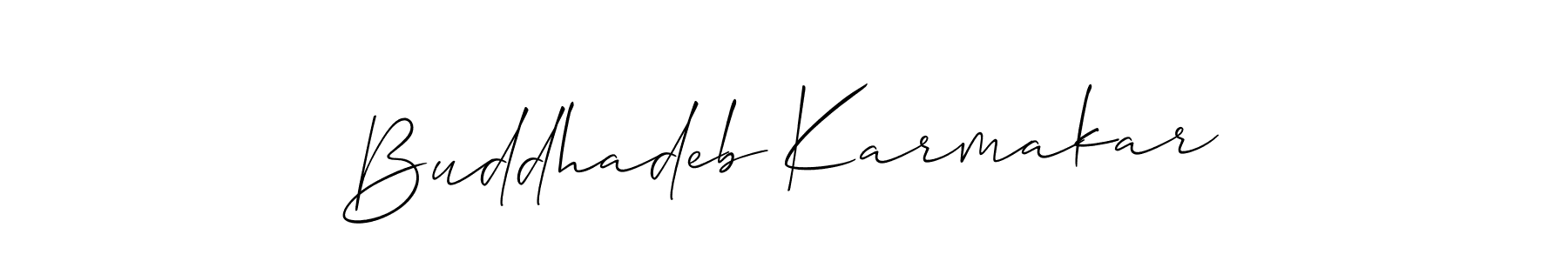 How to make Buddhadeb Karmakar signature? Allison_Script is a professional autograph style. Create handwritten signature for Buddhadeb Karmakar name. Buddhadeb Karmakar signature style 2 images and pictures png