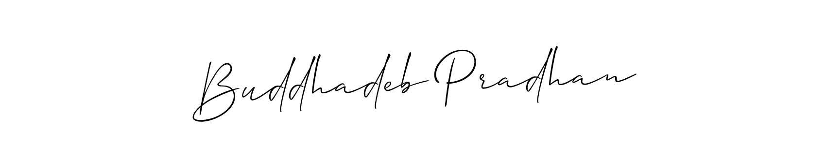Also You can easily find your signature by using the search form. We will create Buddhadeb Pradhan name handwritten signature images for you free of cost using Allison_Script sign style. Buddhadeb Pradhan signature style 2 images and pictures png