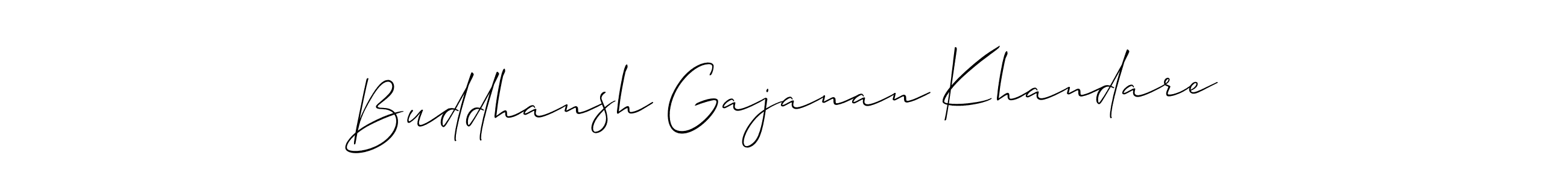 Make a short Buddhansh Gajanan Khandare signature style. Manage your documents anywhere anytime using Allison_Script. Create and add eSignatures, submit forms, share and send files easily. Buddhansh Gajanan Khandare signature style 2 images and pictures png