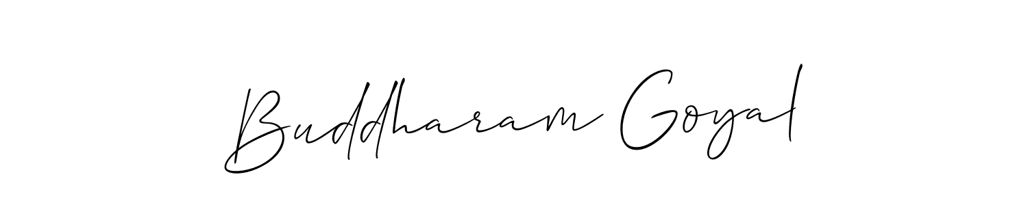 Make a beautiful signature design for name Buddharam Goyal. With this signature (Allison_Script) style, you can create a handwritten signature for free. Buddharam Goyal signature style 2 images and pictures png