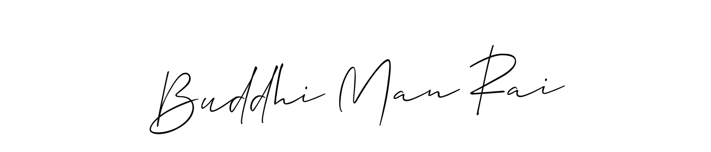 Make a beautiful signature design for name Buddhi Man Rai. With this signature (Allison_Script) style, you can create a handwritten signature for free. Buddhi Man Rai signature style 2 images and pictures png