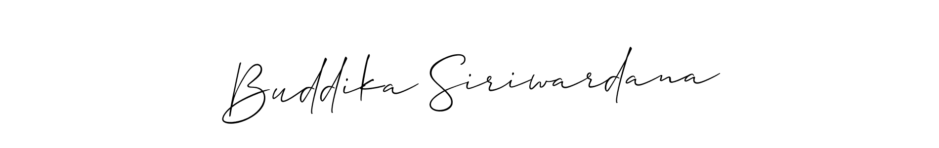 Design your own signature with our free online signature maker. With this signature software, you can create a handwritten (Allison_Script) signature for name Buddika Siriwardana. Buddika Siriwardana signature style 2 images and pictures png