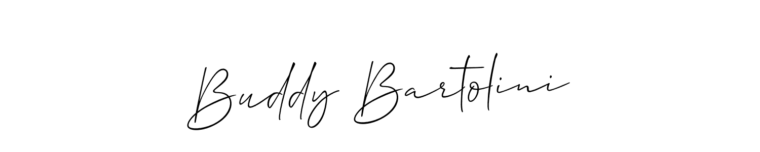 You should practise on your own different ways (Allison_Script) to write your name (Buddy Bartolini) in signature. don't let someone else do it for you. Buddy Bartolini signature style 2 images and pictures png