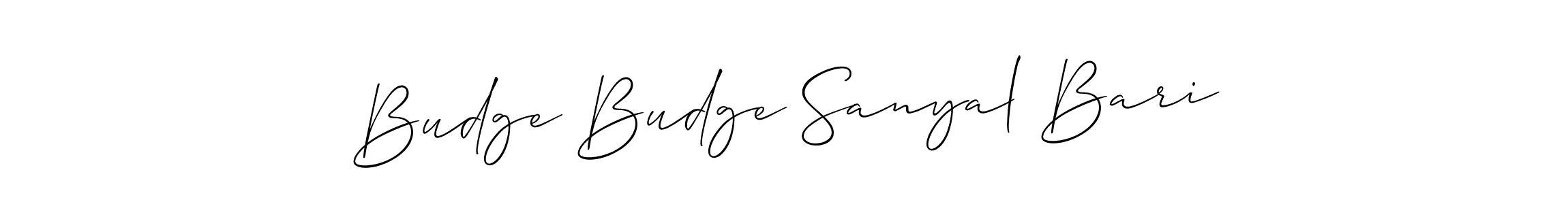 if you are searching for the best signature style for your name Budge Budge Sanyal Bari. so please give up your signature search. here we have designed multiple signature styles  using Allison_Script. Budge Budge Sanyal Bari signature style 2 images and pictures png