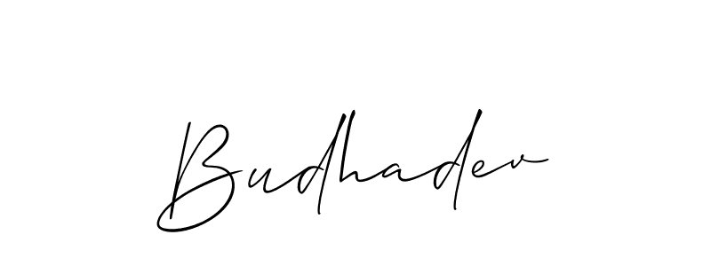 How to Draw Budhadev signature style? Allison_Script is a latest design signature styles for name Budhadev. Budhadev signature style 2 images and pictures png