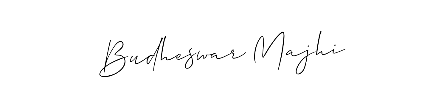 Use a signature maker to create a handwritten signature online. With this signature software, you can design (Allison_Script) your own signature for name Budheswar Majhi. Budheswar Majhi signature style 2 images and pictures png