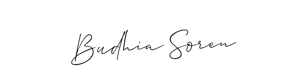 if you are searching for the best signature style for your name Budhia Soren. so please give up your signature search. here we have designed multiple signature styles  using Allison_Script. Budhia Soren signature style 2 images and pictures png