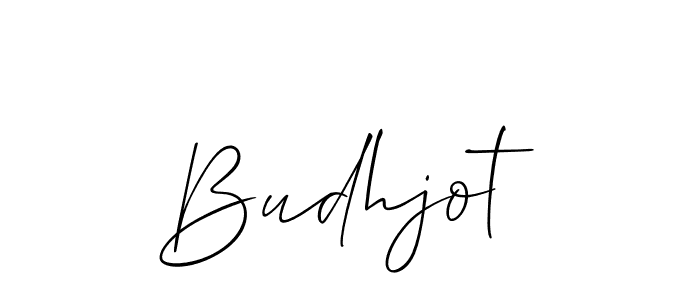 How to make Budhjot signature? Allison_Script is a professional autograph style. Create handwritten signature for Budhjot name. Budhjot signature style 2 images and pictures png