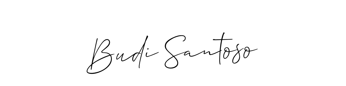 Allison_Script is a professional signature style that is perfect for those who want to add a touch of class to their signature. It is also a great choice for those who want to make their signature more unique. Get Budi Santoso name to fancy signature for free. Budi Santoso signature style 2 images and pictures png