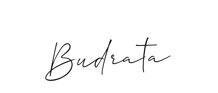 Use a signature maker to create a handwritten signature online. With this signature software, you can design (Allison_Script) your own signature for name Budrata. Budrata signature style 2 images and pictures png