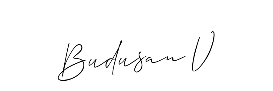 Create a beautiful signature design for name Budusan V. With this signature (Allison_Script) fonts, you can make a handwritten signature for free. Budusan V signature style 2 images and pictures png