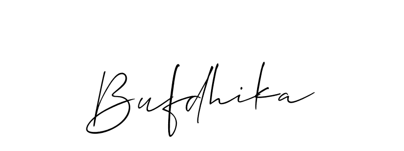 Design your own signature with our free online signature maker. With this signature software, you can create a handwritten (Allison_Script) signature for name Bufdhika. Bufdhika signature style 2 images and pictures png