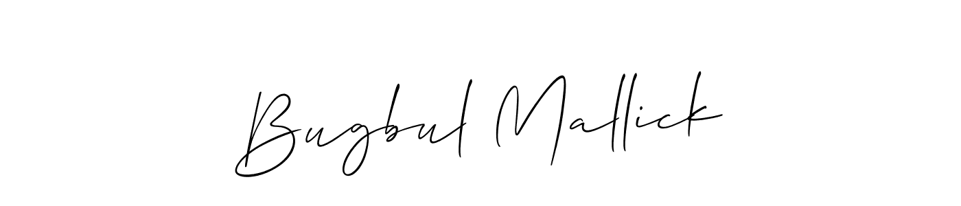 It looks lik you need a new signature style for name Bugbul Mallick. Design unique handwritten (Allison_Script) signature with our free signature maker in just a few clicks. Bugbul Mallick signature style 2 images and pictures png