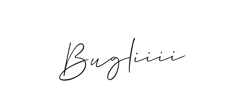 Design your own signature with our free online signature maker. With this signature software, you can create a handwritten (Allison_Script) signature for name Bugliiii. Bugliiii signature style 2 images and pictures png