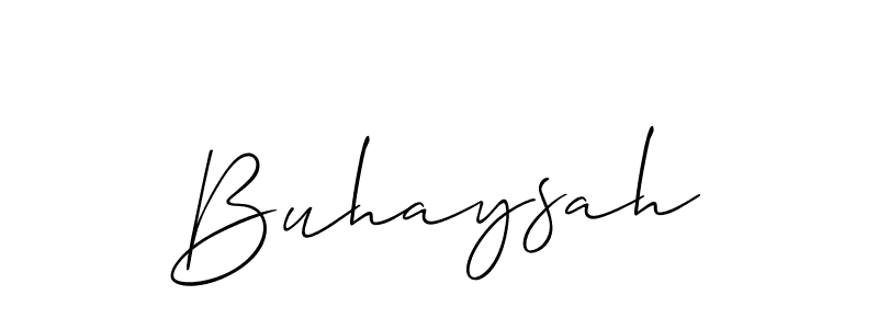 The best way (Allison_Script) to make a short signature is to pick only two or three words in your name. The name Buhaysah include a total of six letters. For converting this name. Buhaysah signature style 2 images and pictures png
