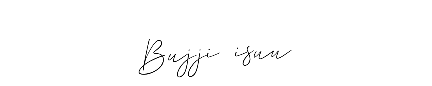 Allison_Script is a professional signature style that is perfect for those who want to add a touch of class to their signature. It is also a great choice for those who want to make their signature more unique. Get Bujji❤️isuu name to fancy signature for free. Bujji❤️isuu signature style 2 images and pictures png
