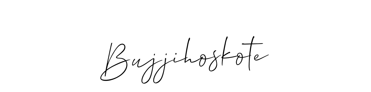 How to make Bujjihoskote name signature. Use Allison_Script style for creating short signs online. This is the latest handwritten sign. Bujjihoskote signature style 2 images and pictures png