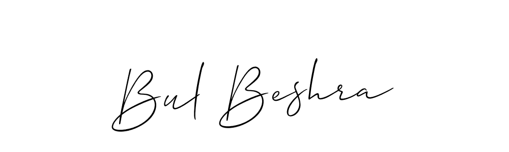 The best way (Allison_Script) to make a short signature is to pick only two or three words in your name. The name Bul Beshra include a total of six letters. For converting this name. Bul Beshra signature style 2 images and pictures png