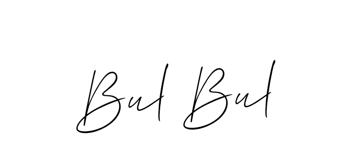 Make a beautiful signature design for name Bul Bul. With this signature (Allison_Script) style, you can create a handwritten signature for free. Bul Bul signature style 2 images and pictures png