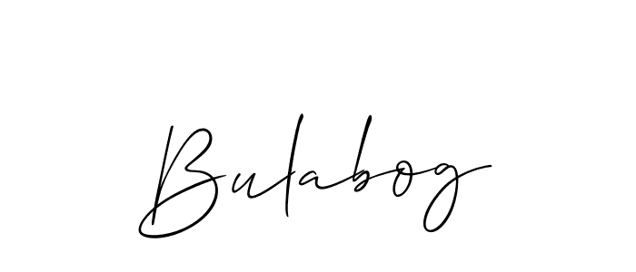 Create a beautiful signature design for name Bulabog. With this signature (Allison_Script) fonts, you can make a handwritten signature for free. Bulabog signature style 2 images and pictures png