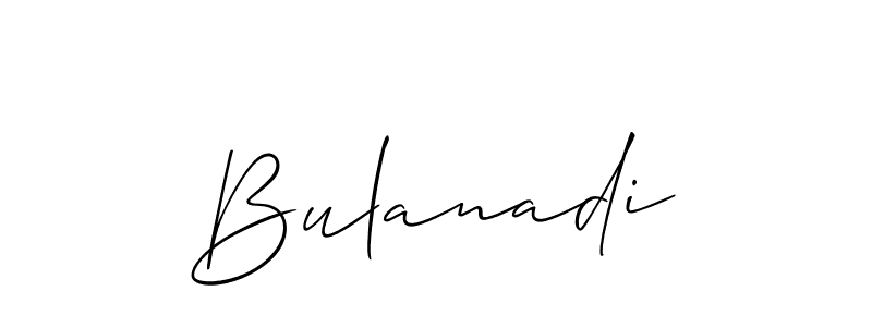 Make a beautiful signature design for name Bulanadi. With this signature (Allison_Script) style, you can create a handwritten signature for free. Bulanadi signature style 2 images and pictures png