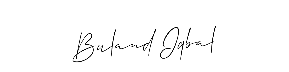 The best way (Allison_Script) to make a short signature is to pick only two or three words in your name. The name Buland Iqbal include a total of six letters. For converting this name. Buland Iqbal signature style 2 images and pictures png