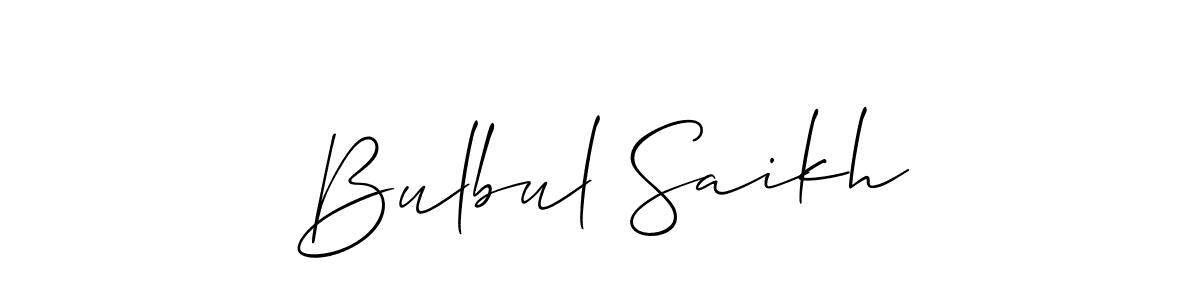 if you are searching for the best signature style for your name Bulbul Saikh. so please give up your signature search. here we have designed multiple signature styles  using Allison_Script. Bulbul Saikh signature style 2 images and pictures png