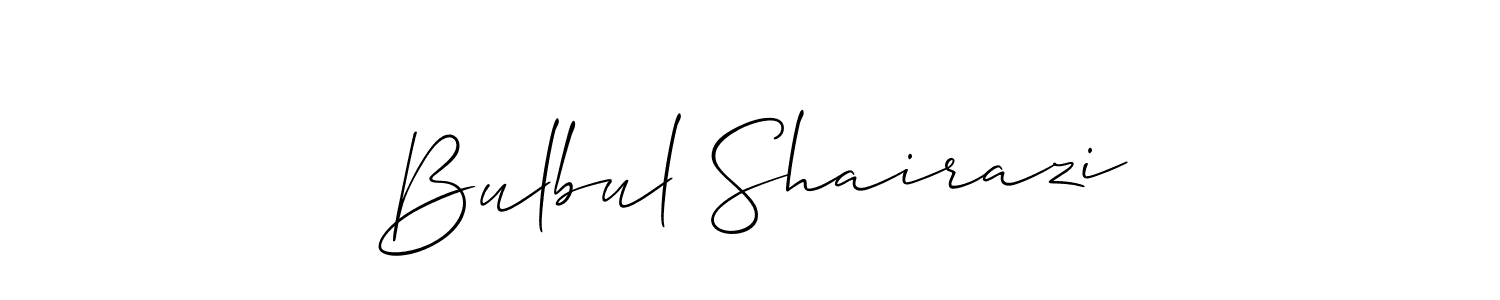 Similarly Allison_Script is the best handwritten signature design. Signature creator online .You can use it as an online autograph creator for name Bulbul Shairazi. Bulbul Shairazi signature style 2 images and pictures png