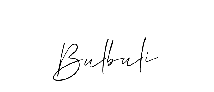 Use a signature maker to create a handwritten signature online. With this signature software, you can design (Allison_Script) your own signature for name Bulbuli. Bulbuli signature style 2 images and pictures png
