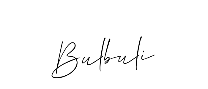 Create a beautiful signature design for name Bulbuli. With this signature (Allison_Script) fonts, you can make a handwritten signature for free. Bulbuli signature style 2 images and pictures png